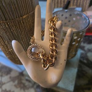 CHUNKY GOLD COSTUME BRACELET W/ BLING